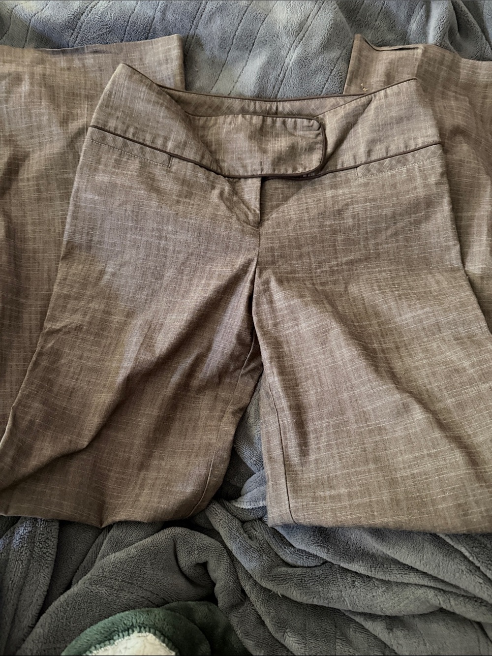 Iz Byer Brown Textured Wide-Leg Pants